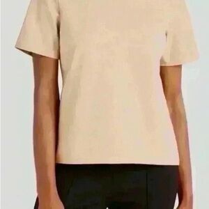 Faux Leather Sleeve T-Shirt - L